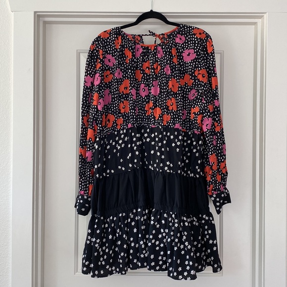 COPY - NWOT ASOS Design Smocked Floral & Polka Dot Mini Dress - Picture 3 of 4
